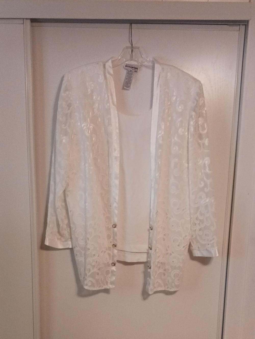 Perceptions White Women's Layered Dress/Tank Set